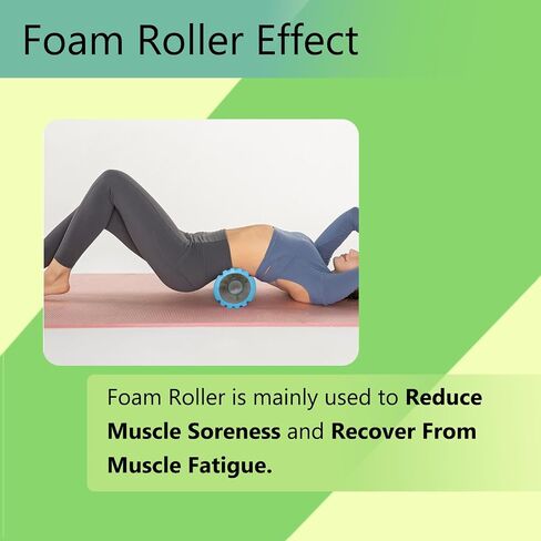 Foam Roller - 13 inch Pink Deep Tissue Massage Muscle Roller Massager for Muscle Relaxation and Post-Training Recovery in Saudi Arabia