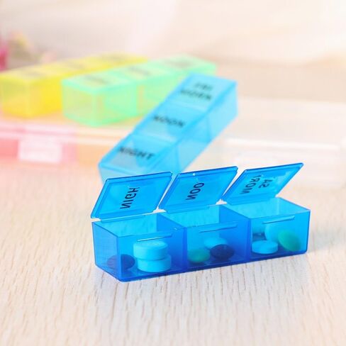 Weekly Pill Organizer, 3 Times a Day, 7-Day Pill Box, Portable Travel Prescription Pill Case Dispenser, Vitamin Fish Oil Compartments Container, Daily Calcium DHA Supplement Holder Reminder in Saudi Arabia