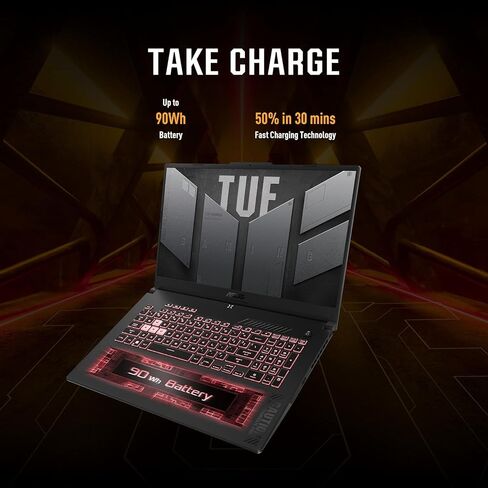 كمبيوتر محمول للألعاب ASUS TUF A17 - شاشة 17.3 بوصة FHD 144 هرتز، AMD Ryzen 7-7735HS، NVIDIA GeForce RTX 4060، 32 جيجابايت DDR5، 1 تيرابايت SSD، لوحة مفاتيح بإضاءة خلفية، Wi-Fi 6، Windows 11 Pro، مع حامل كمبيوتر محمول in Saudi Arabia