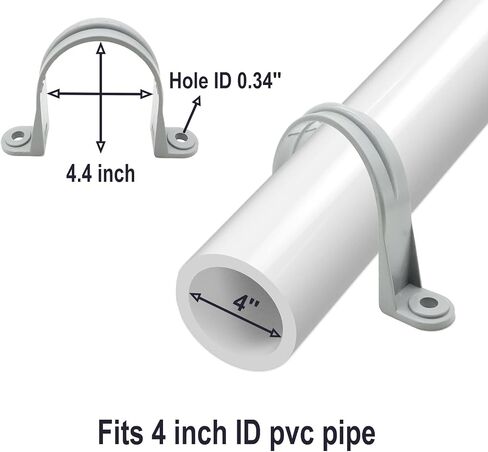 PVC Pipe Strap, 2-Holes Conduit Pipe Clamps Plastic Pipe Supports for PVC Pipes, Conduit and Cables (3 inch, 8Pack) in Kuwait