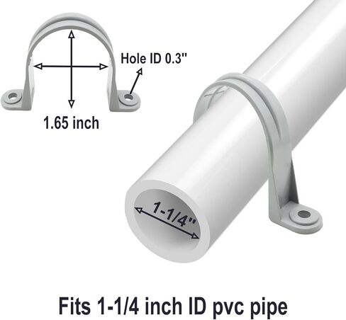 PVC Pipe Strap, 2-Holes Conduit Pipe Clamps Plastic Pipe Supports for PVC Pipes, Conduit and Cables (3 inch, 8Pack) in Kuwait