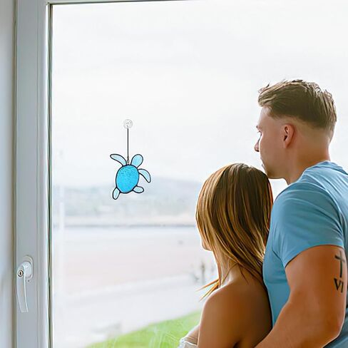 BOXCASA نجم البحر الزجاج الملون نافذة معلقة، ديكور نجم البحر Suncatcher، زخارف نجم البحر لشجرة عيد الميلاد، عيد ميلاد، التخرج، هدايا نسائية للمنزل، الحديقة، جدار الحمام سحر نجم البحر in Kuwait