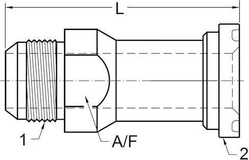 Brennan Industries 1700-08-08 محول هيدروليكي مستقيم، سلسلة 1700، JIC Flare بواسطة Code 61 Flange، فولاذ كربوني، 3/4" - 16" خيط، 1/2" شفة in Kuwait