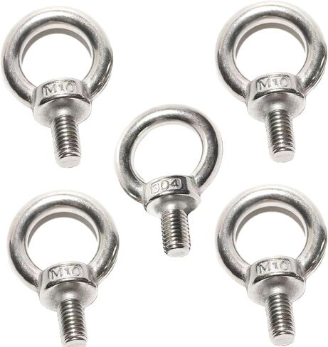 304 Stainless Steel M10Thread Machinery Shoulder Lifting Forged Eye Bolts (Pack of 5) in Saudi Arabia