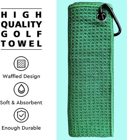 JKL Golf Towel and Brush Set - Includes a Waffle Pattern Towel w Clip,Golf Divot Repair Tool and 3 in 1 Golf Club Brush.Golf Accessories for Bag Essentials Best Golf Gifts for Men/Women (Green) in Saudi Arabia