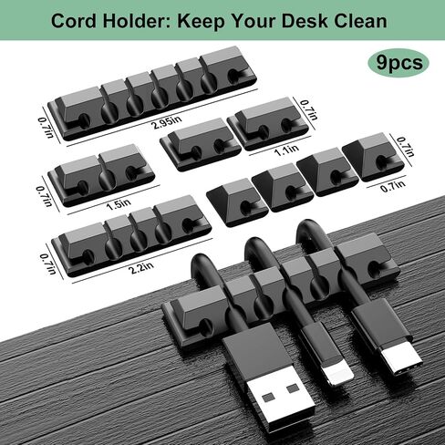 Cable Management Kit, Multiple Wire Management, Cable Ties Adhesive Cable Clips Cord Holder Wire Organizer Sleeve, Multifunction Cable Management Under Desk for Home, Office, Data Centers in Saudi Arabia