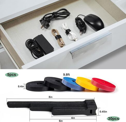 Cable Management Kit, Multiple Wire Management, Cable Ties Adhesive Cable Clips Cord Holder Wire Organizer Sleeve, Multifunction Cable Management Under Desk for Home, Office, Data Centers in Saudi Arabia