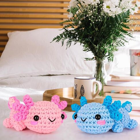 Crochet Kit for Beginners, Crochet Starter Kit w Step-by-Step Video Tutorials, Beginner Crochet Kit for Adults Kids Women Men Complete Kit Included (Otter Mom and Baby) in Saudi Arabia