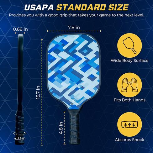 Pickleball Paddles Set of 2 - Fiberglass Surface 14MM Large Sweetspot More Control Pickleball Set - Pickle Ball Rackets for Men Women in Saudi Arabia