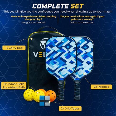 Pickleball Paddles Set of 2 - Fiberglass Surface 14MM Large Sweetspot More Control Pickleball Set - Pickle Ball Rackets for Men Women in Saudi Arabia
