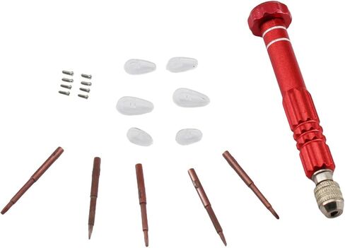 5-in-1 Micro Eye Glasses Tightening/Fixing Tools Pocket Size Screwdriver Repair Kit Including Screws and Nose Pads for Glasses,Cellphone, Watch, Laptop Purple in Saudi Arabia