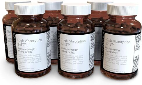 5HTP 300 مجم × 180 قرصًا (زجاجتان تحتوي كل منهما على 90 قرصًا - كمية كافية لمدة 6 أشهر. مع 220 مجم فيتامين C وB6 ومستخلص الفلفل الأسود. SKU: 5H3x2 in Kuwait