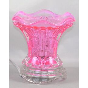 Pink Electric Glass Fragrance Scented Oil Warmer (Burner / Warmer / Lamp) with Dimmer Switch