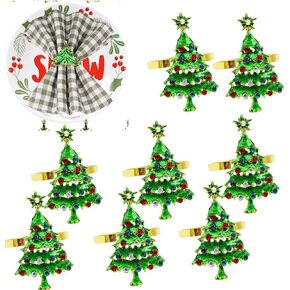 8Pcs Christmas Napkin Rings for Dinning Table Decoration Holiday Party Home