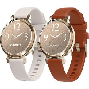 2 Pack Compatible with Garmin Lily 2 Watch Band Only, Classic Soft Silicone Sport Replacement Wristbands for Women