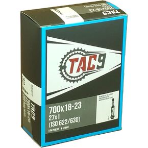 TAC 9 Tube, 700 x 18-23 (27x1) Presta Valve, 80mm (ISO 622)