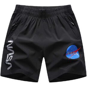 CORIRESHA Mens Fashion NASA Prints Sport Shorts Trunk with Pockets