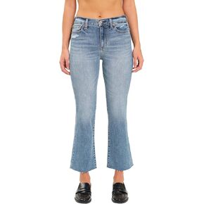 DAZE Women's Low Rise Runaway Flare Crop Jeans, Cropped Denim Pants