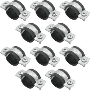 VIKKSAER 10Pcs Adjustable Pipe Bracket Clamp, Pipe Clamp Split Ring Hanger, Heavy Duty Pipe Bracket Clamp Wall Ceiling Mount Pipe Support with M8 Nuts (1inch / 25mm)
