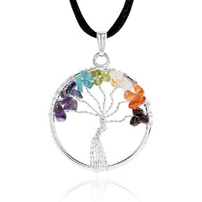 7 Chakra Tree of Life Pendant - for All Chakras | for Protection, Purification, Spirituality, Intuition, Awareness, Connection, Abundance, Emotional Balance, Creativity, Physical Vitality & Grounding
