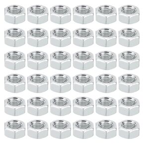 PATIKIL M10x1.0 Steel Hex Nuts, 60 Pack Metric Thread Zinc Plated Finished Hardware Nuts Screw Bolt Fasteners for Lamps Machinery Repair 6mm Height