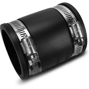 Dust Control Flex Cuff, with Stainless Steel Hose Clamps, Flexible Pipe Coupling for Cast Iron and Plastic Plumbing Connections (2 Inch)
