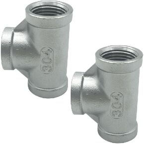 304 Stainless Steel Female Tee, 1" NPT Female Tee 3-Way Cast Fitting Fitting (1", 1)