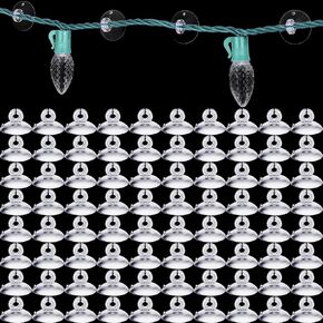 Christmas Light Holders Mini Light Suction Cups Hang Christmas Light Clips Suction Cup Clips Shower Suction Cup Hooks Outdoor Seasonal Lighting Hooks for Window Glass Home Kitchen Bathroom (600 Pcs)