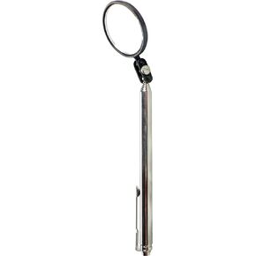 MAG-MATE 306TR Telescoping Round Glass Inspection Mirror, 1-½’’ Diameter Glass Telescoping Mirror with Collapsible Shaft, Comfortable Grip, 24’’ Extended Length