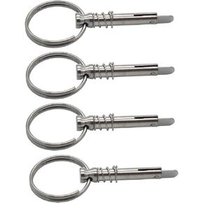 4 Pack Boat Quick Release Pins with/Drop Cam & Spring, 316 Stainless Steel Marine Hardware, Bimini Top Pin 1/4 Inch，Yacht Accessories Fast Safety Pin