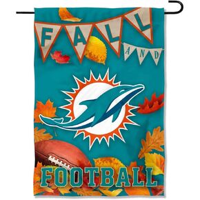 WinCraft Miami Dolphins Fall Leaves Decorative Football Garden Flag Double Sided Banner