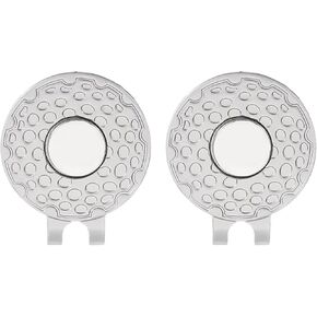 PATIKIL Magnetic Golf Ball Marker Holder, 2 Pack Metal Golf Hat Clips for Women Men Golfer Plants Caps Visor Belt, Matte Nickel