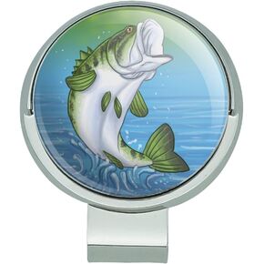 GRAPHICS & MORE Bass Fish Jumping Out of Water Fishing Golf Hat Clip with Magnetic Ball Marker
