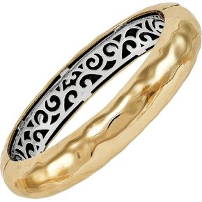 Silpada 'Big Shot' Brass and Sterling Silver Bangle Bracelet, 7"