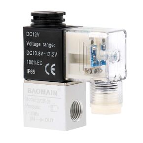 Baomain Pneumatic Solenoid Air Valve 2V025-08 DC12V 2 Way 2 Position PT1/4"