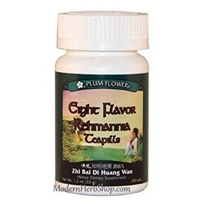 Eight Flavor Rehmannia (Zhi Bai Di Huang Wan), 200 ct, Plum Flower