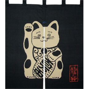 Made in Japan Indigo Dyeing Meneki Neko Noren Curtain Tapestry