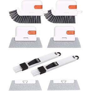 Magic Window Track Cleaner 8 PCS, Window Groove Cleaning Brush Tools Set for Window, Sliding Door Track, Sill, Small Spaces