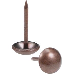 uxcell Upholstery Nails Tacks 9mm Head Dia Retro Round Thumb Push Pins Copper Tone for Furniture Sofa Headboards, 25 Pcs