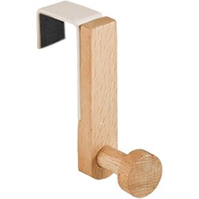 YIKANGHENG Steel and Wooden Hook, 3 Inch Long Heavy Duty Hook for Hanging Hat, Cloth, Bag, Towel, Widely Used on Wardrobe, Cupboard, Drawer (1 Pcs)