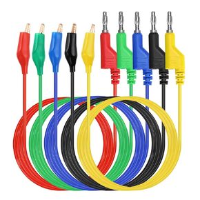 Sumnacon Multimeter Test Lead Set - Stackable Banana Plug to Alligator Clips Test Cable Kit with Protective, Soft Silicone Flexible Electrical Test Wire Leads for Electrical Testing 500V/5A