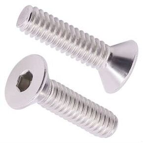 10-32 x 1/2" (50 Pcs) Flat Socket Cap Screws, 304 Stainless Steel 18/8, Full Thread, Countersunk Head, Connections Bolts, ASME/ANSI B18.3-8