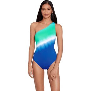 Lauren Ralph Lauren Cabana Ombre One Shoulder One-Piece