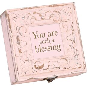 Cottage Garden You Are Such A Blessing - Blush Pink 6 x 6 Inch MDF Wood Musical Jewelry Box
