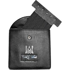 Masonic Regalia Pocket Jewel Holder/Hanger (Medium) Black Leather | Freemason jewelry Case/Pad