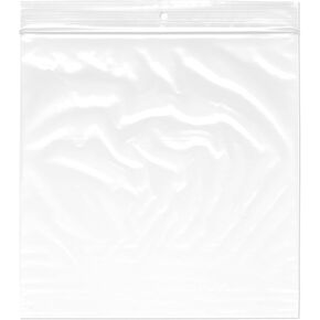 Plymor 8" x 8" (Pack of 100), 2 Mil with Hang-Hole Zipper Reclosable Plastic Bags