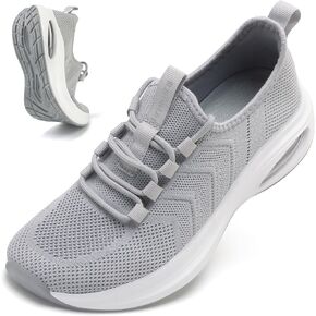 Wide Toe Box Shoes Women Extra Wide Width Sneakers Air Cushion Road Running Shoes Ultra Light Tennis Gym Workout Training Shoes Breathable Walking Shoes with Arch Support