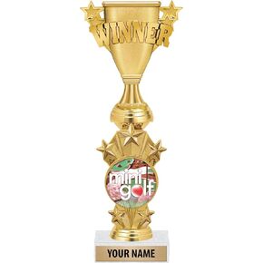 Crown Awards Personalized Winner Mini Golf Trophies - 10.5" Gold Mini Golf Starburst Trophy Prime
