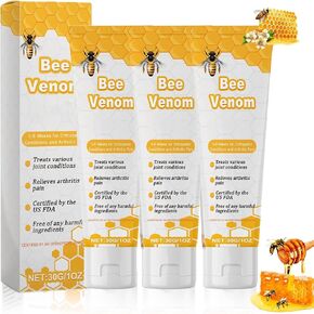 New Zealand Bee Venom Joint Gel, Bee Venom Gel, New Zealand Bee Extract, Bee Venom Honey Cream for Knee and Hands (3boxes)