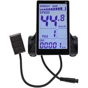 EBike Display, 24V 36V 48V 60V 64V EBike LCD Display, Waterproof EBike Control Panel for Electric Scooter, M5 5-Pin male EBike Controller Meter LCD Monitor, 31.8mm/22.2mm Handlebar